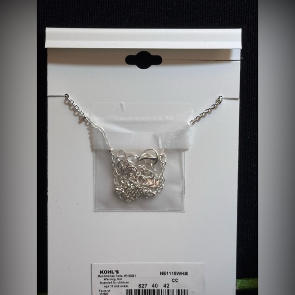 LC Lauren Conrad Silver Tone Mother of Pearl Pendant Necklace 16in - Picture 4 of 4